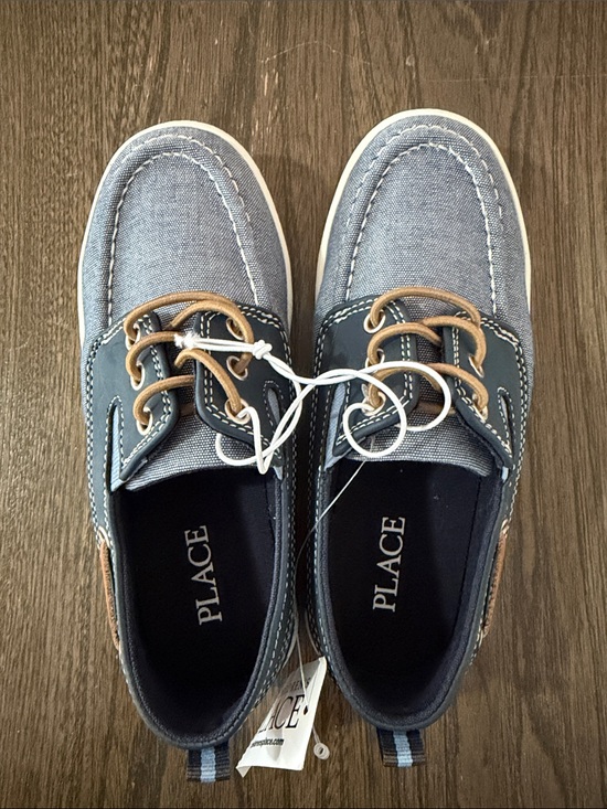 The Children's Place Other - Children’s Place Navy Canvas Boat Shoes with Tan Laces